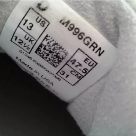 New Balance Classics 996 Green Suede Sneakers Mens 13 MADE IN USA M996GRN M996 - Picture 5 of 6